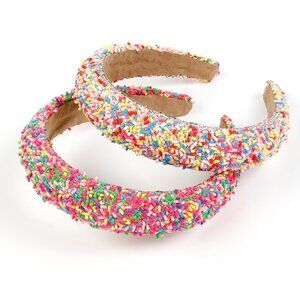 2Pcs Easter Sprinkle Headbands for Women Cute Headbands Wide Padded Head Bands f